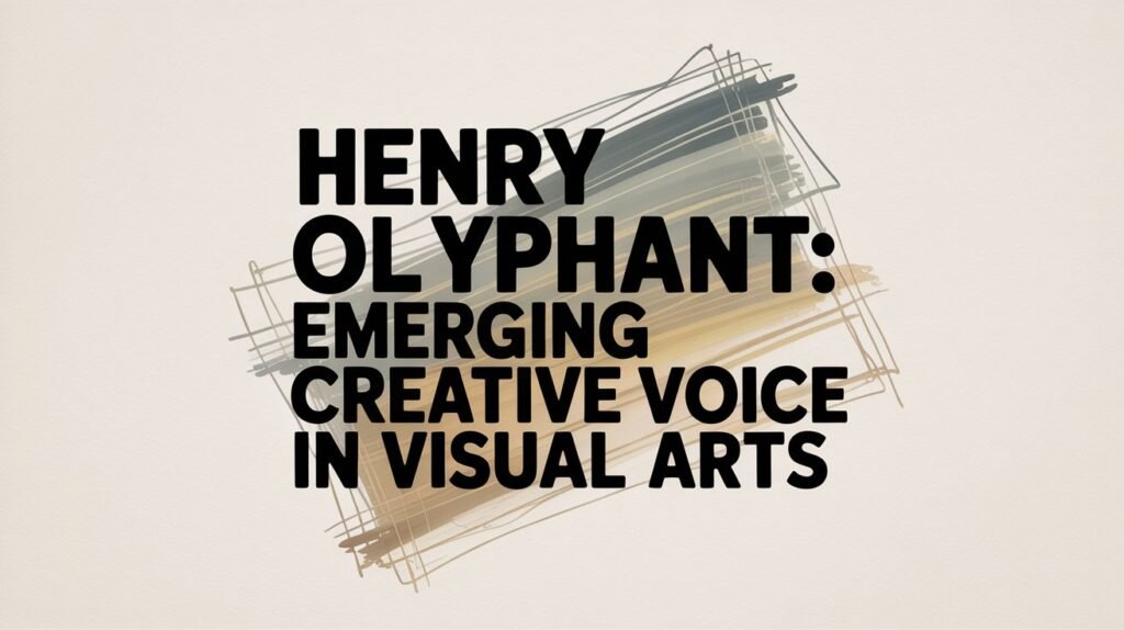 Henry Olyphant Emerging Creative Voice in Visual Arts