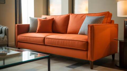 A Pop of Comfort Embracing the Vibrancy of an Orange Sofa Bed